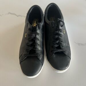 Keds black all leather lace up